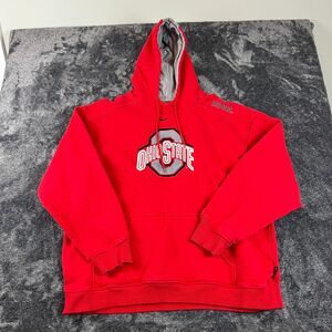 Vtg Nike Y2K Ohio State Buckeyes Hoodie Men's XL Red Center Swoosh Sweatshirt